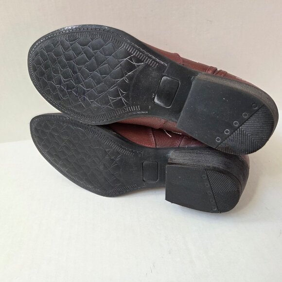 Sterling River Boots Womens 9 Burgundy Leather Embroidered Ankle Booties Western - Picture 9 of 11